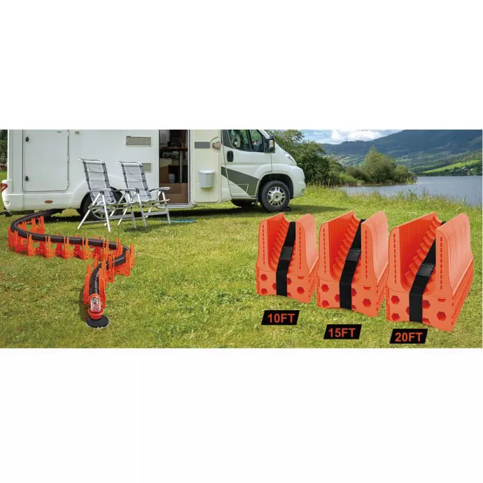 Supporto per tubo fognario per camper
